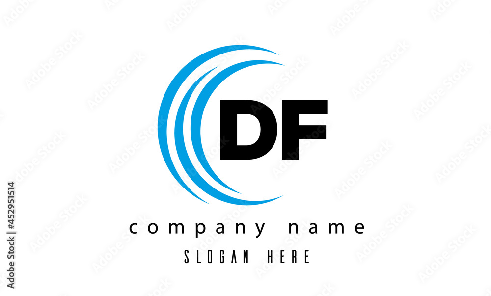 creative technology DF latter logo vector