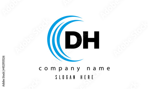 creative technology DH latter logo vector