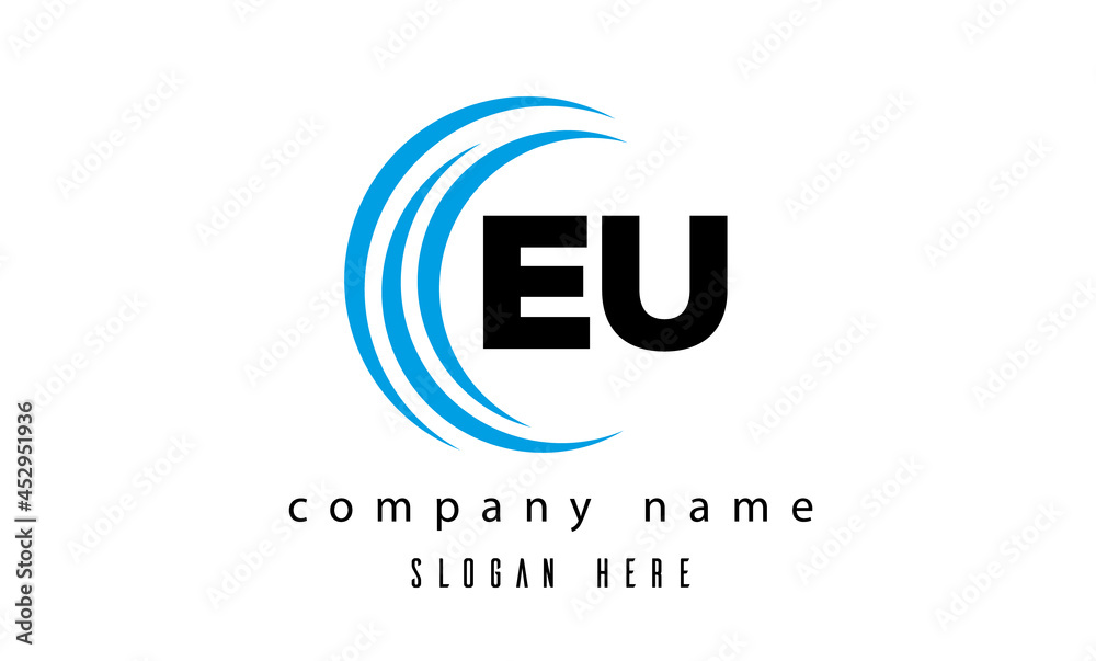 creative technology EU latter logo vector