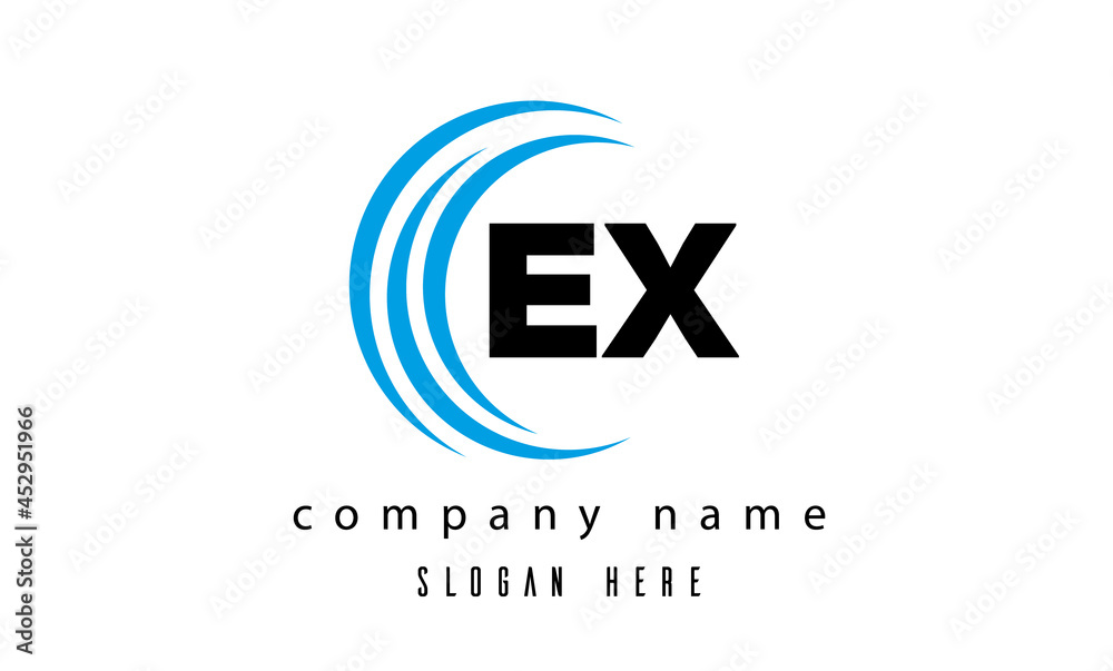 Obraz premium creative technology EX latter logo vector