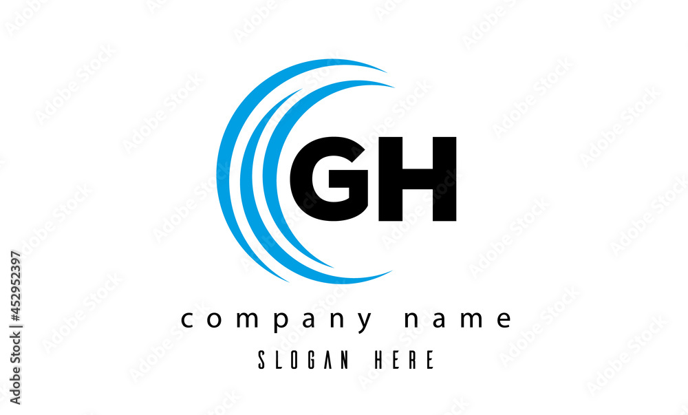 creative technology GH latter logo vector