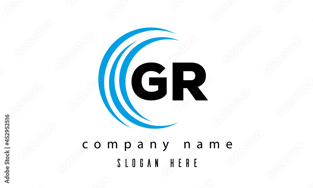 technology GR latter logo vector