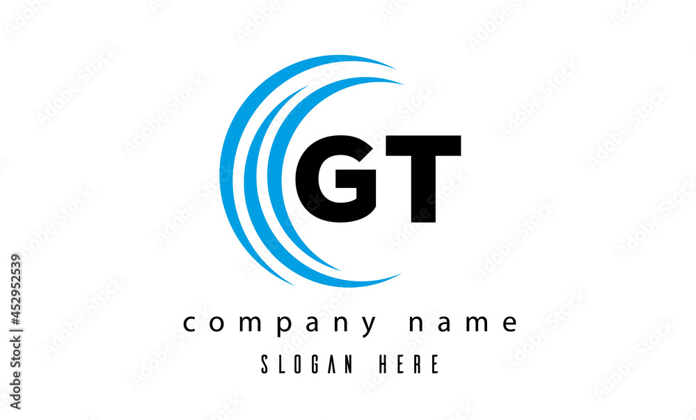 technology GT latter logo vector