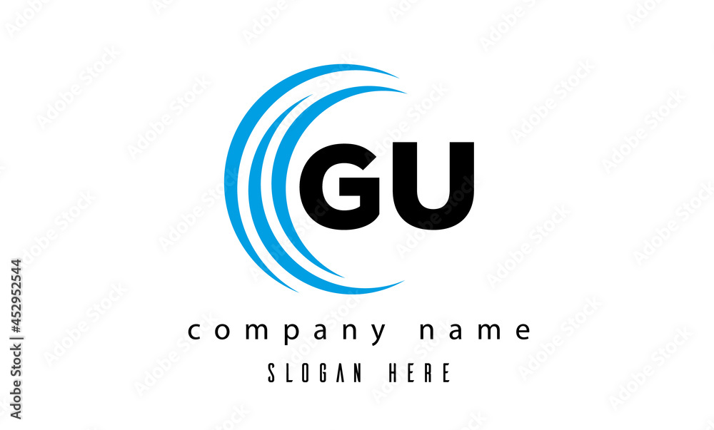 technology GU latter logo vector technology GU latter logo vector