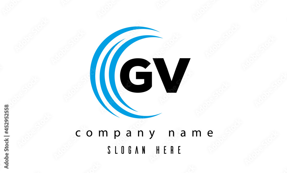 technology GV latter logo vector