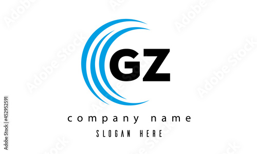 technology GZ latter logo vector