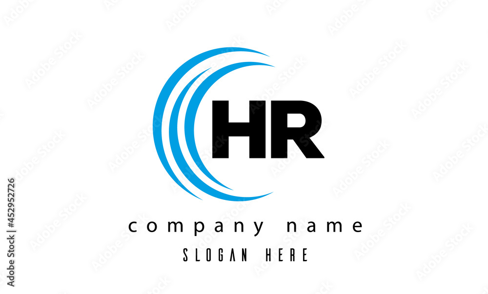 technology HR latter logo vector