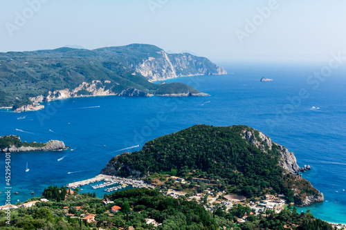 View of Paleokastritsa bay in Corfu, Greece