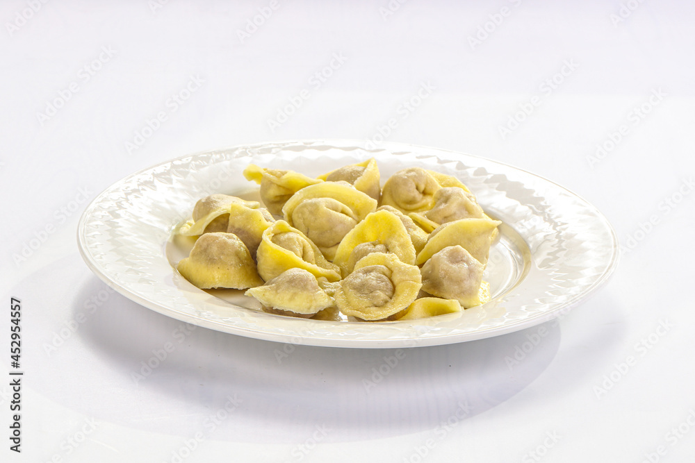 Italian traditional dumplings Ravioli with meat