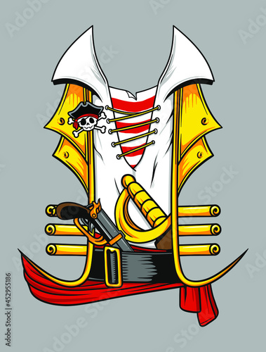 Pirate shirt costume suit vector clip art