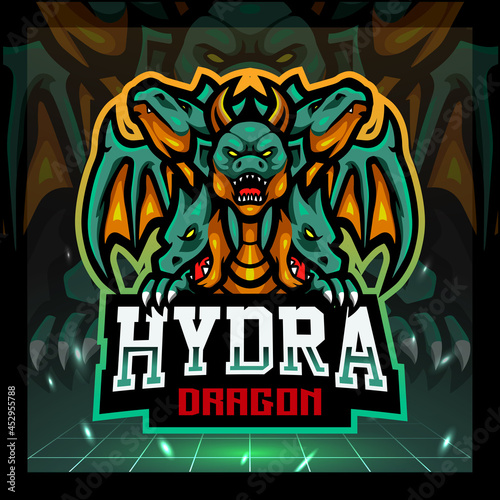 Hydra dragon mascot. esport logo design