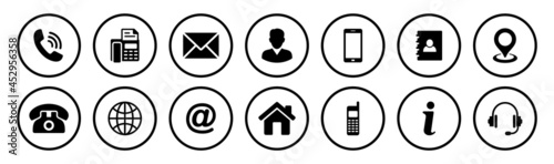 contact icons set. contact information icon, Vector illustration.