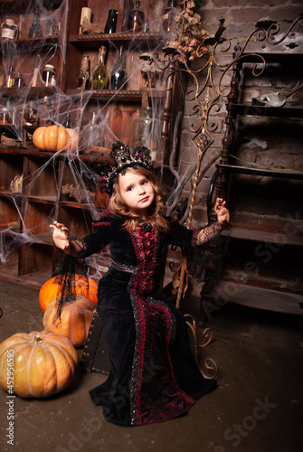Kooleva Girl Child in Witch Crown Arrogant Kind of Halloween