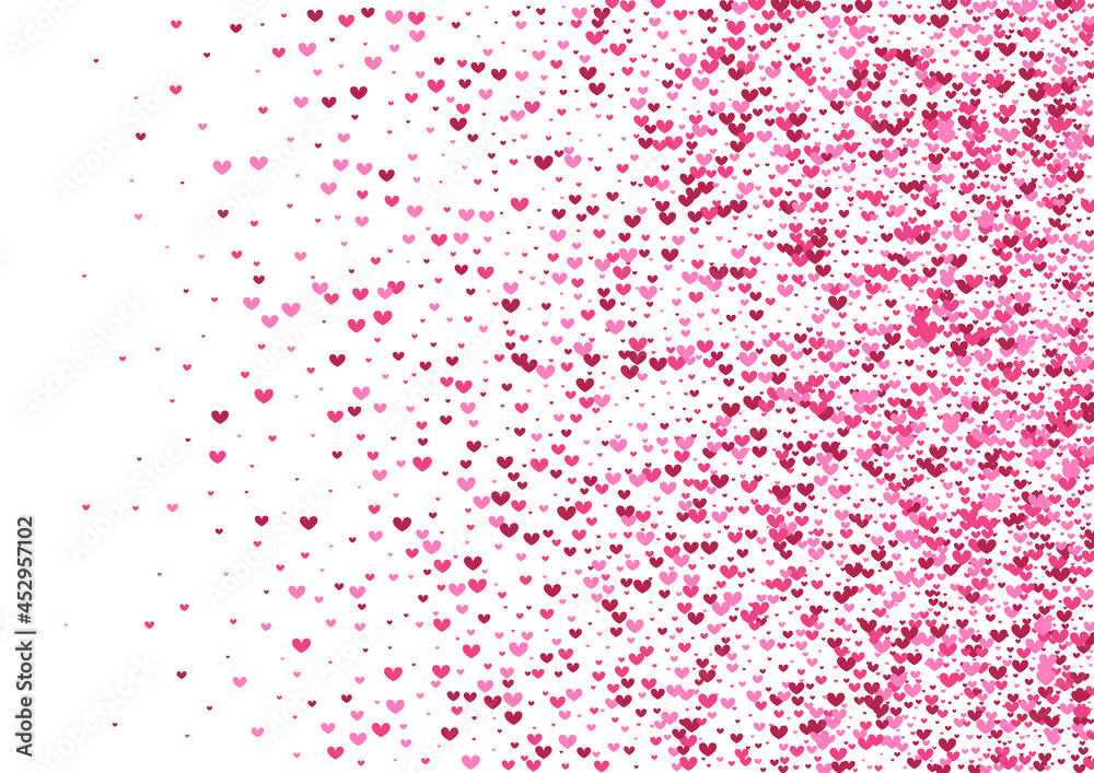 Red Transparent Confetti Wallpaper. Purple Group Illustration. Rose Heart Celebration. Pink Invitation Frame. Drop Background.