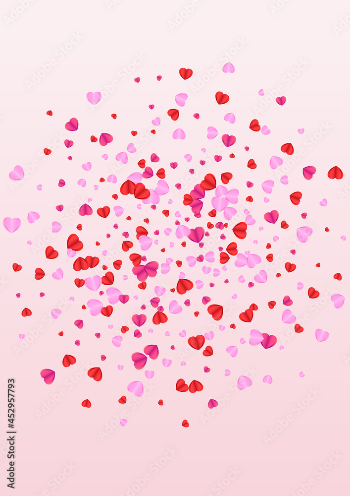 Lilac Heart Background Pink Vector. Isolated Texture Confetti. Violet Wallpaper Pattern. Fond Heart Cute Frame. Purple Happy Backdrop.