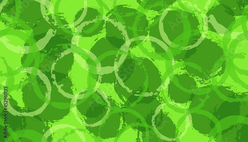 Colorful hand drawn circle stamps textile print. Round shape splotch overlapping elements vector