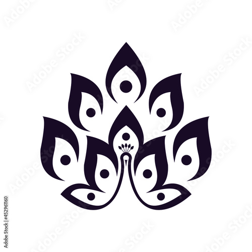 vector abstract illustration and religion peacock logo design
