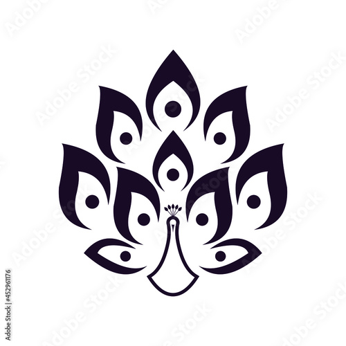 vector abstract illustration and religion peacock logo design
