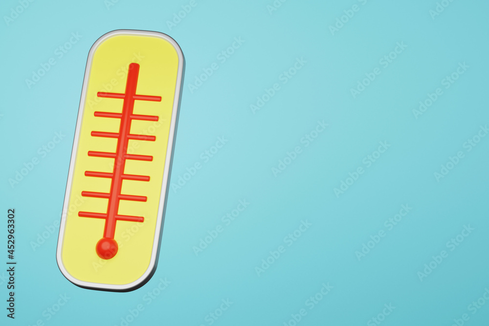 Hot weather thermometer icon, 3d illustration Hot weather thermometer icon, 3d illustration