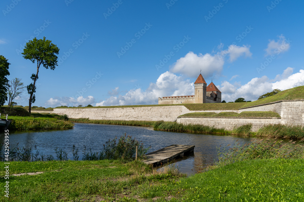 view of the Kuressaare Episcopal Castle on Sareema Island in Estonia