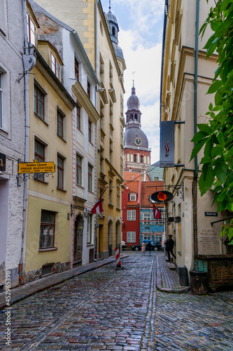 colorful buildings in the historic city center of Riga