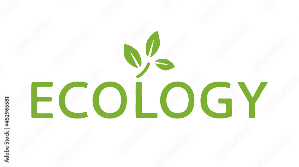 Fototapeta premium Ecology Font Icon. Ecology Text Design. Englisch Vector Logo