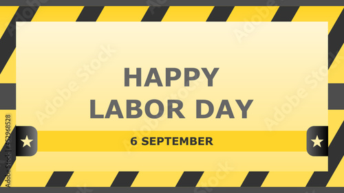 Happy Labor Day abstract background illustration. Board, signpost and gradient. You can use this asset for flyer, card, poster, greeting, game, broadcast, streaming, promotion, education and template.
