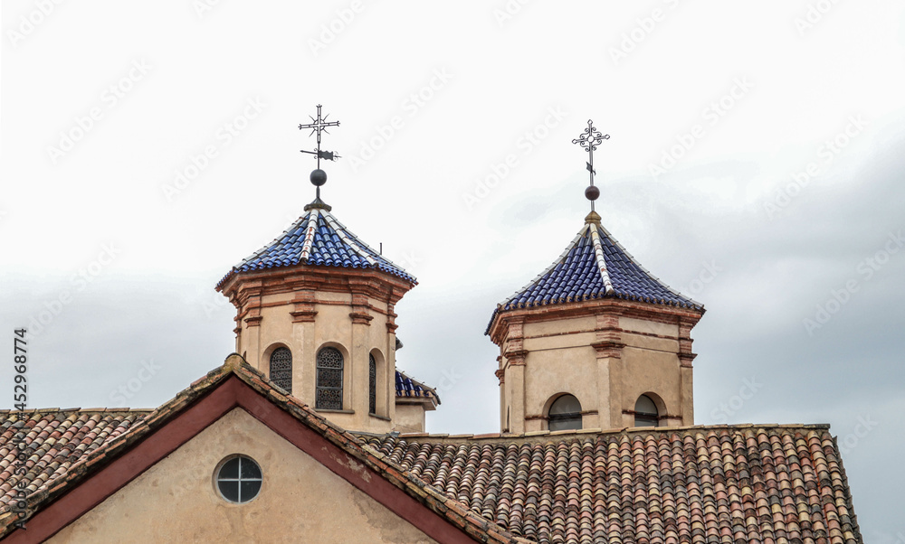 blue roof catholic architecture spain
