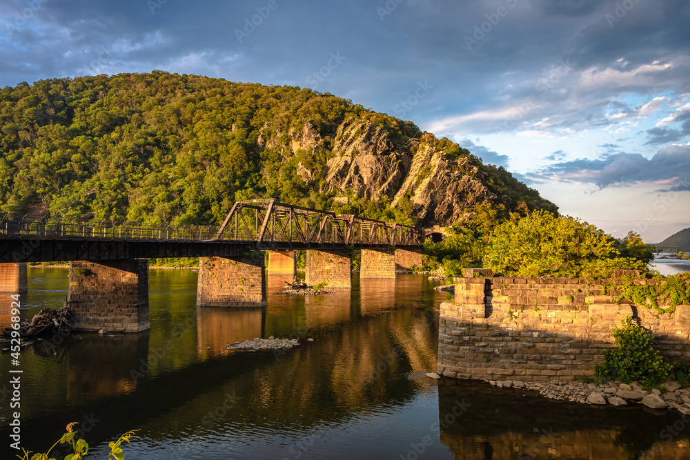 Winchester and Potomac Railroad Bridge over the Potomac River in Harper's Ferry, West Virginia. Winchester and Potomac Railroad Bridge over the Potomac River in Harper's Ferry, West Virginia.