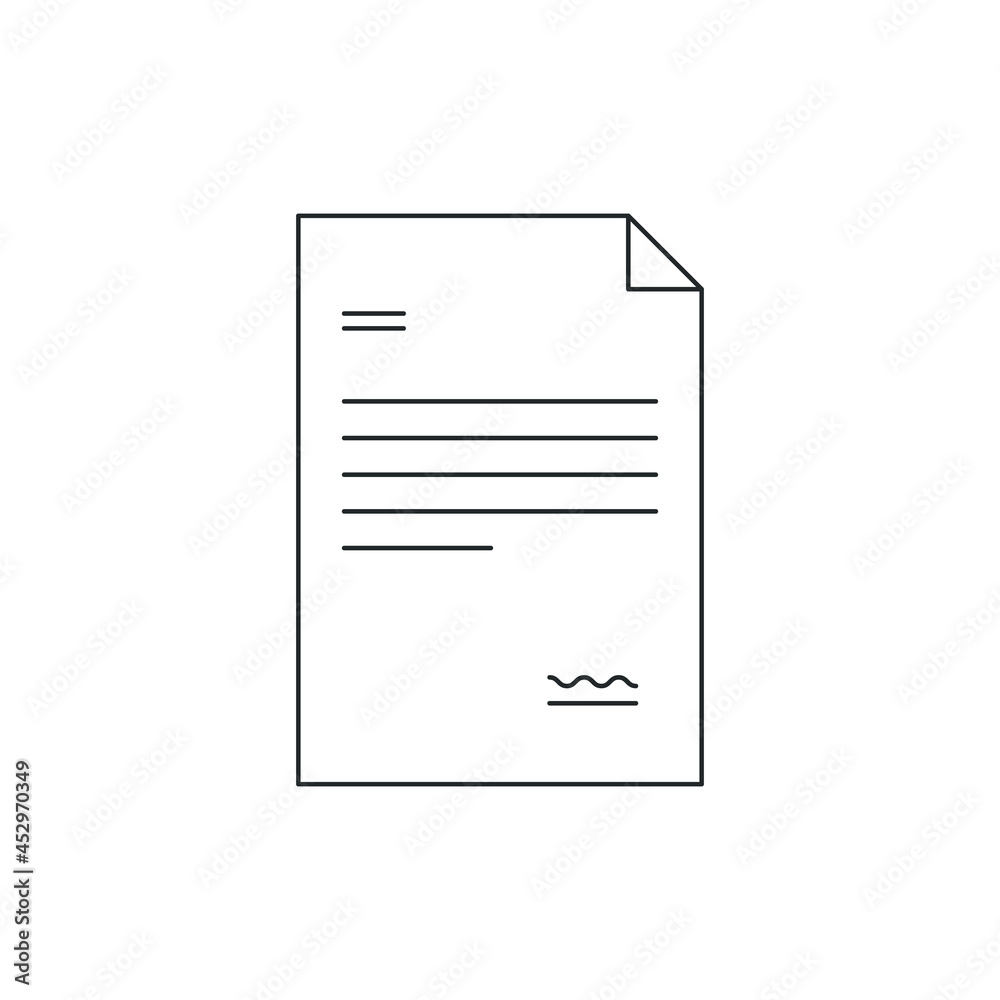 Document Icon vector. Simple flat symbol. Perfect Black pictogram illustration on white background.