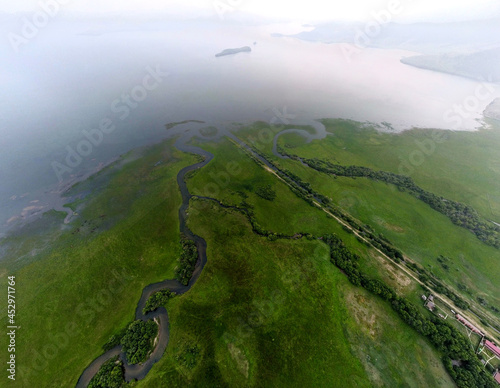 aerial view of the lake Baikal
