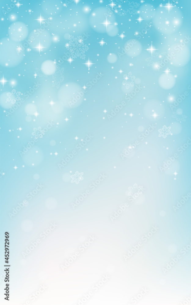  Snowflake and snowfall. Flake of snow fall in frosty air.  ice, frost . Decoration for happy holiday. Eps 10