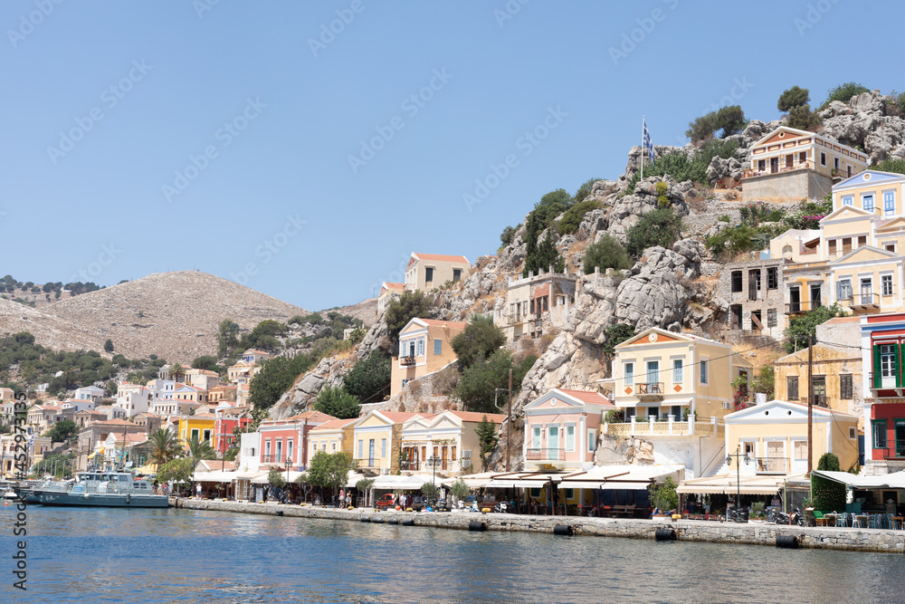 Beautiful summers day on the Greek island of Symi in the Dodecanese Greece Europe
