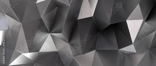 Abstract 3d rendering of triangulated surface. Contemporary background. Futuristic polygonal