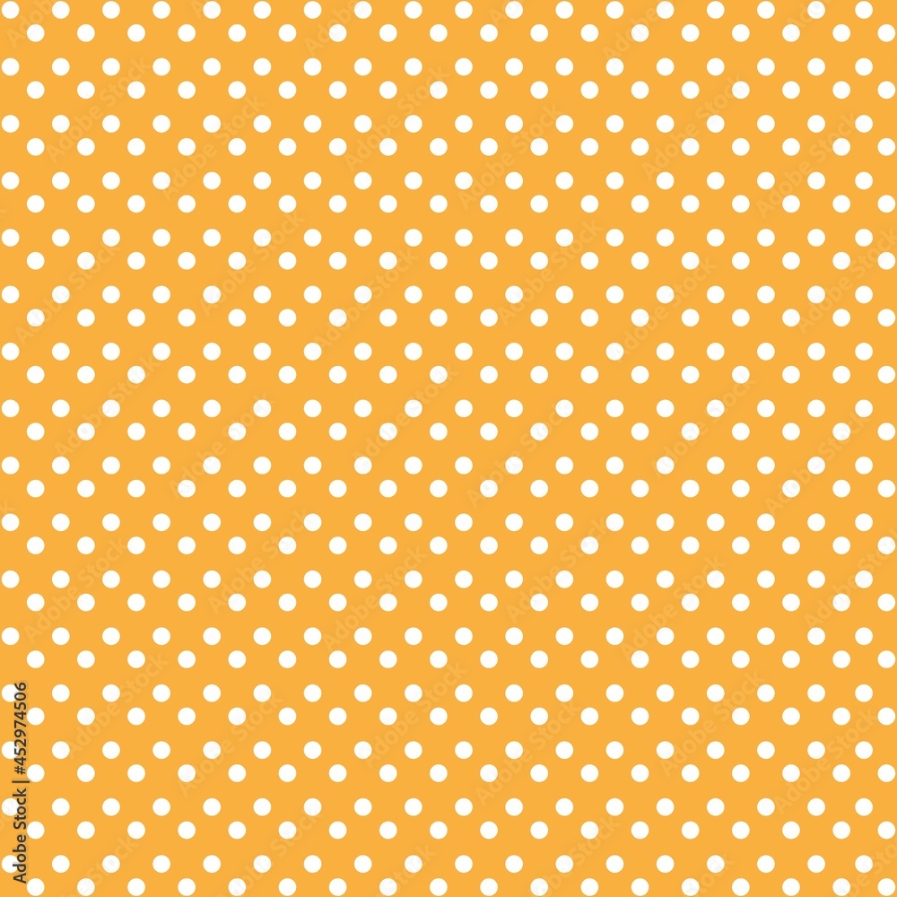 White and orange Polka Dot seamless pattern. Vector background.