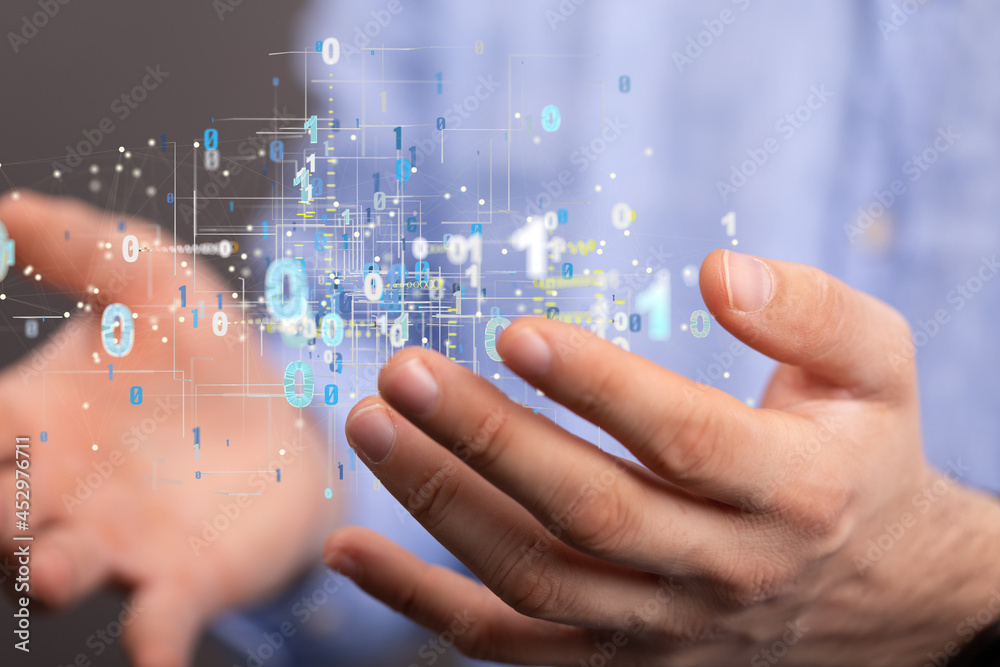 Technology background. Big data concept. Binary Technology background. Big data concept. Binary