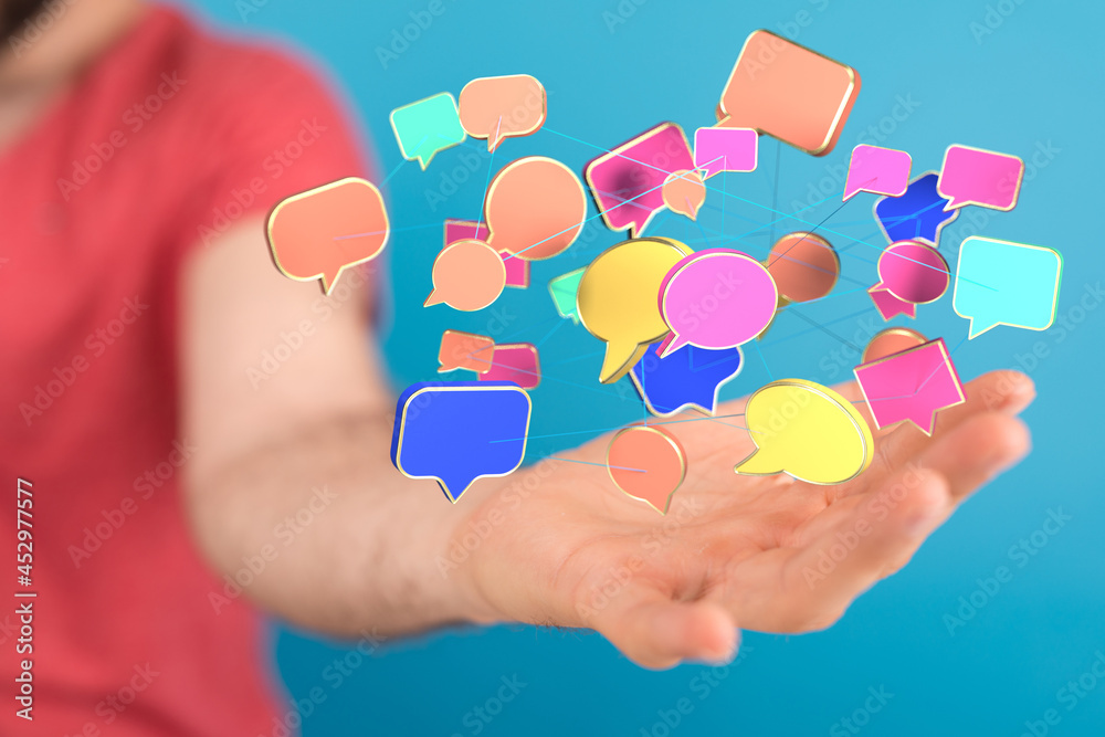 speech bubbles, communication concept 3d speech bubbles, communication concept 3d