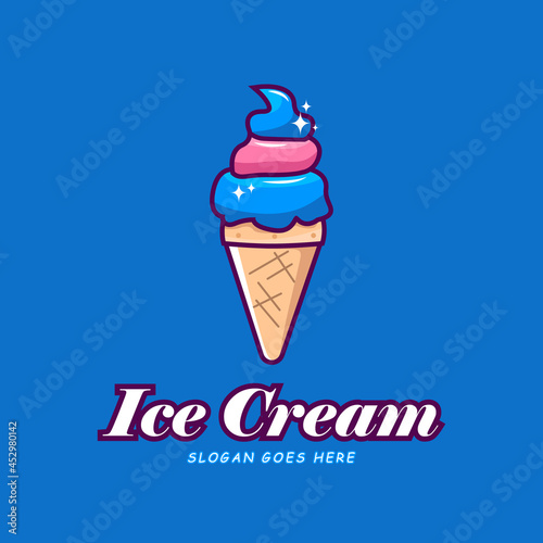 Ice cream logo template design