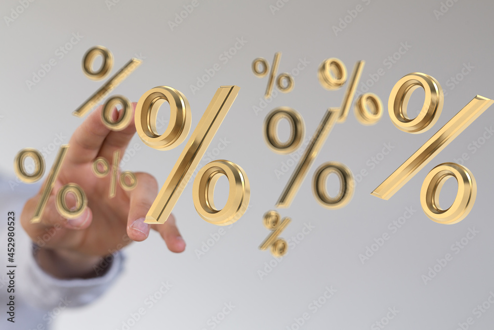 Fototapeta premium percent sign percentage icon interest rate.