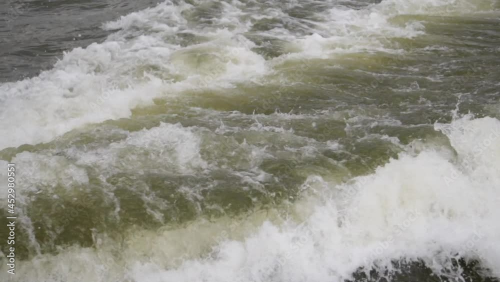 Swirling wake of freshwater behind a speed boat. Swirling wake of freshwater behind a speed boat.