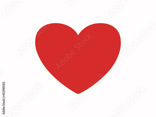 Red heart love icon flat design- stock vector