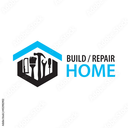 vector logo of a house construction company