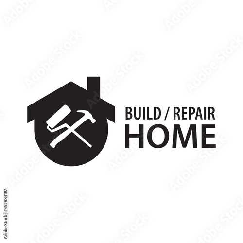 vector logo of a house construction company