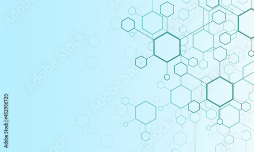 blue background with turquoise molecular lattice pattern