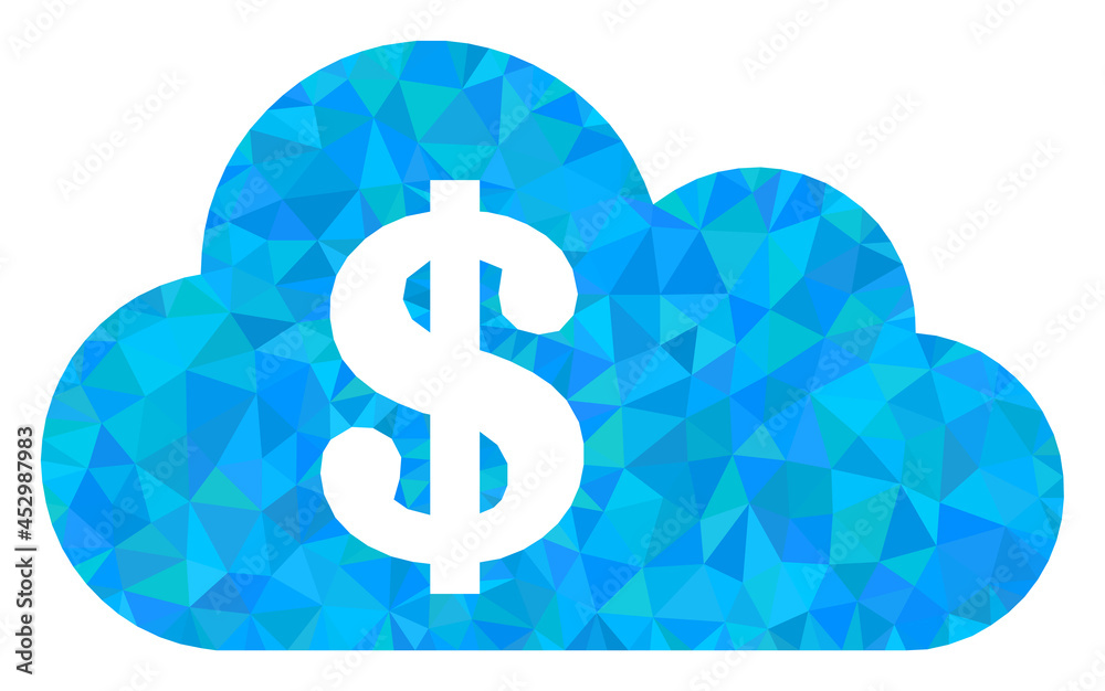 Low-poly cloud banking constructed from randomized filled triangles. Triangle cloud banking polygonal symbol illustration. Cloud Banking icon is filled with triangles. Low-poly cloud banking constructed from randomized filled triangles. Triangle cloud banking polygonal symbol illustration. Cloud Banking icon is filled with triangles.