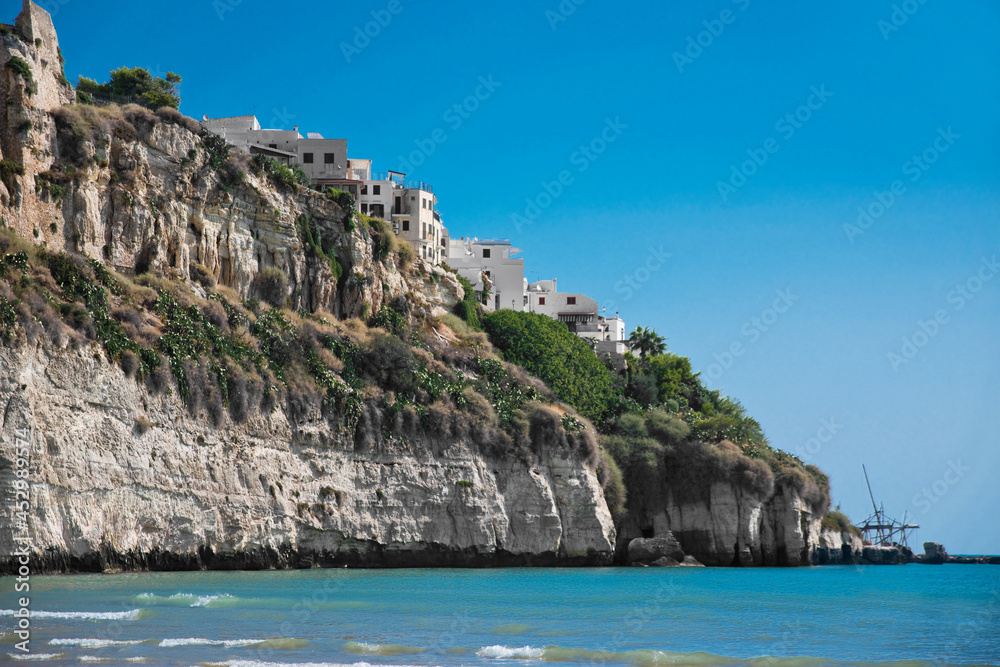 View of Vieste from the beach