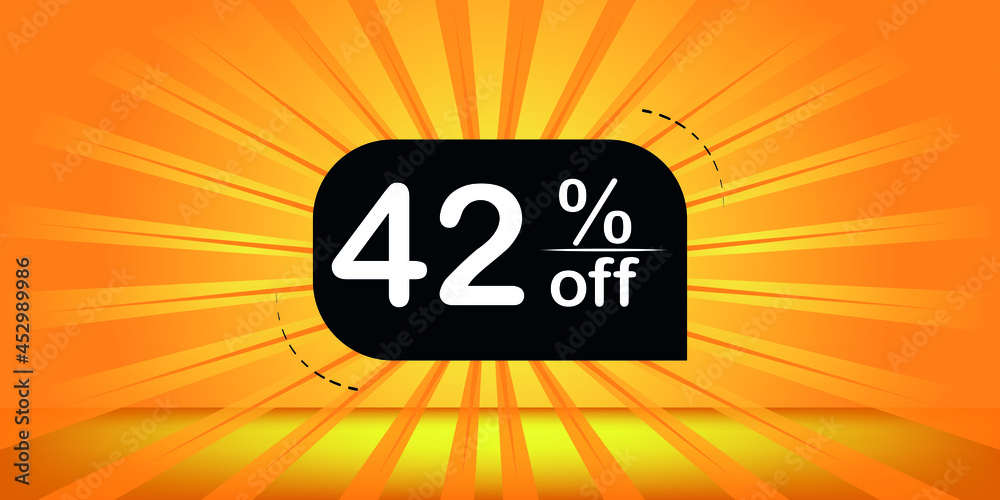 42% off - orange and black banner - discount banner for big sales.