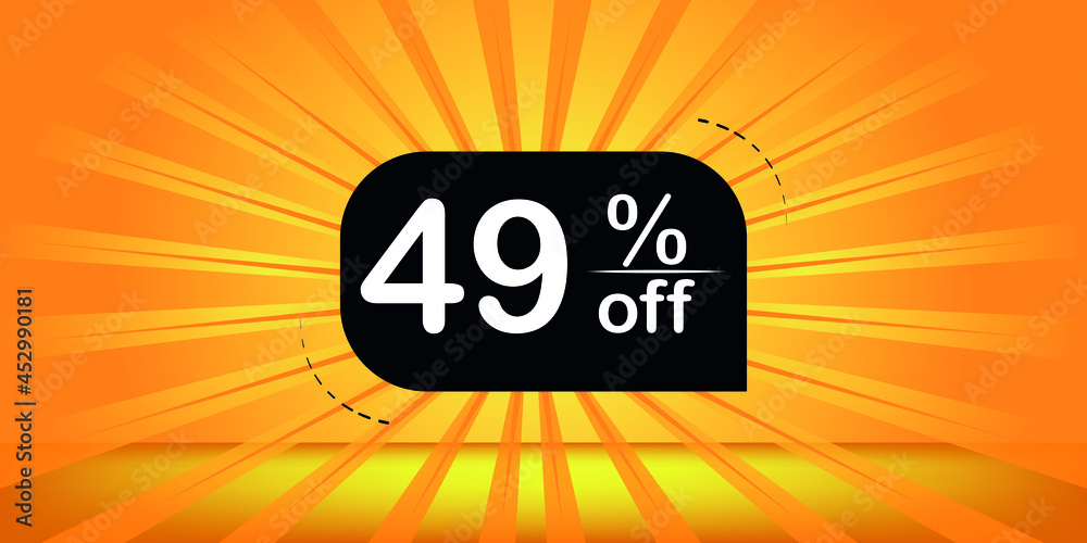 49% off - orange and black banner - discount banner for big sales.