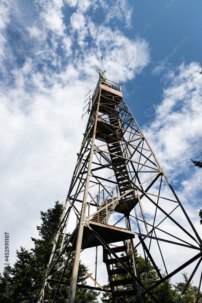 Historic Mount Sterling Fire Tower in the Great Smoky Mountains National Park in North Carolina