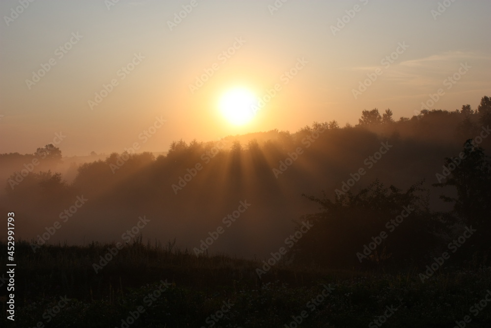 sunrise in the fog sunrise in the fog